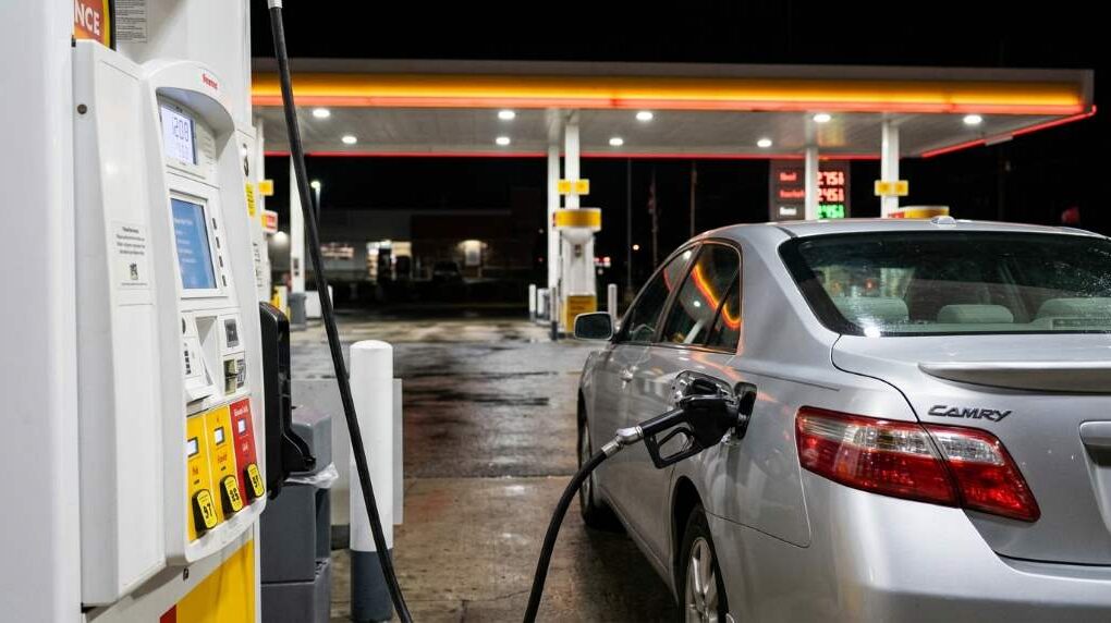 Single fuel tank design in a modern American car
